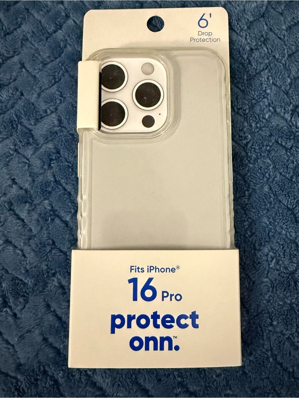 NIB ONN. Clear Protective Gel Case for iPhone 16 Pro | 6ft Drop Protection